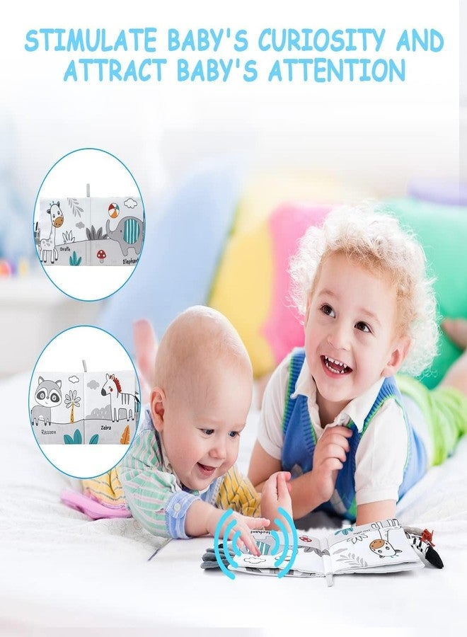 BeFunky لعبة كتب الأطفال من بي فانكي للأطفال من عمر 0 إلى 18 شهرًا، لعبة كتب حسية ناعمة للأطفال حديثي الولادة، كتب قماشية عالية التباين للمس والشعور مع صفارة، هدية ألعاب استحمام لتنمية المهارات المبكرة (أسد) - Image 3